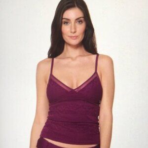 NWT Bleu Rod Beattie Cherry Wine Tankini Top Size 4